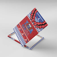 Toa Samoa Rugby Christmas Canvas Wall Art Ula Fala Samoan Pattern Red - Polynesian Pride