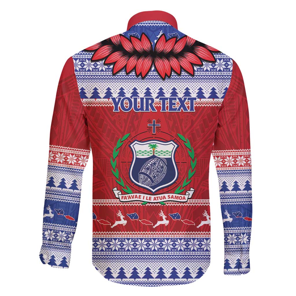 Personalised Toa Samoa Rugby Christmas Family Matching Tank Maxi Dress and Hawaiian Shirt Ula Fala Samoan Pattern Red - Polynesian Pride