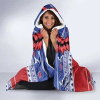 Toa Samoa Rugby Christmas Hooded Blanket Ula Fala Samoan Pattern Red - Polynesian Pride