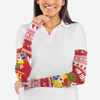 Personalised Tonga Rugby Christmas Arm Sleeves Mate Maa Tonga Ngatu Pattern - Polynesian Pride