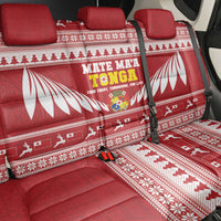 Tonga Rugby Christmas Back Car Seat Cover Mate Maa Tonga Ngatu Pattern - Polynesian Pride