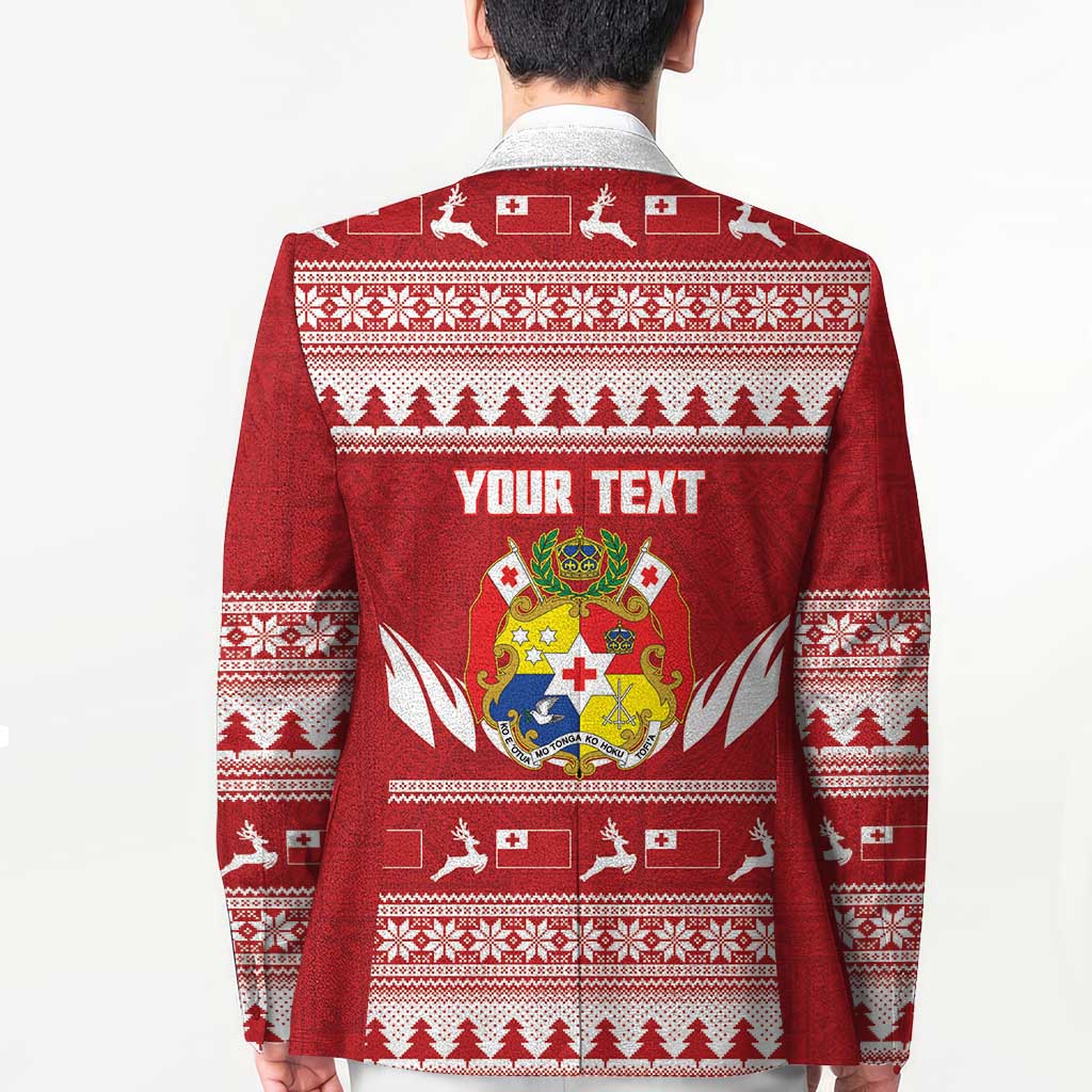 Personalised Tonga Rugby Christmas Blazer Mate Maa Tonga Ngatu Pattern - Polynesian Pride