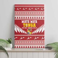 Tonga Rugby Christmas Canvas Wall Art Mate Maa Tonga Ngatu Pattern - Polynesian Pride