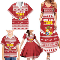 Personalised Tonga Rugby Christmas Family Matching Summer Maxi Dress and Hawaiian Shirt Mate Maa Tonga Ngatu Pattern - Polynesian Pride