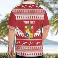 Personalised Tonga Rugby Christmas Hawaiian Shirt Mate Maa Tonga Ngatu Pattern - Polynesian Pride