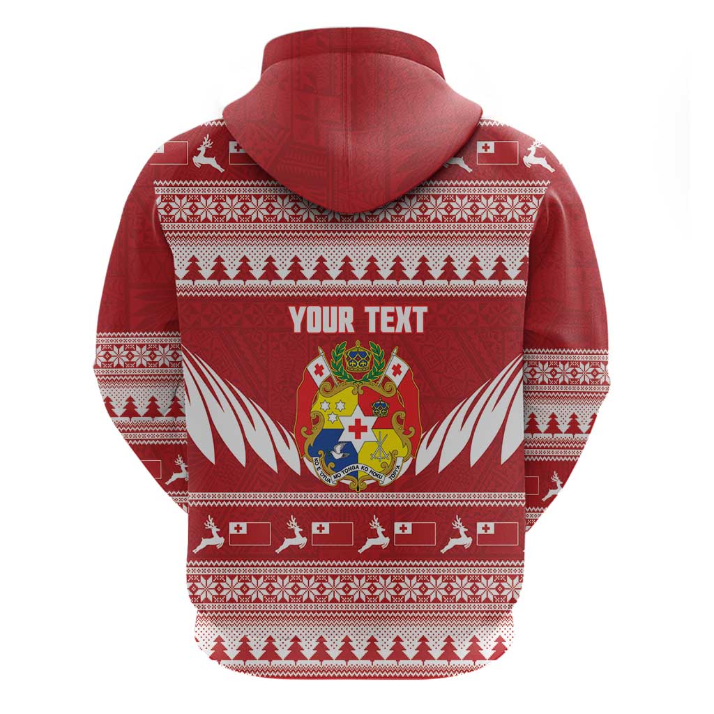 Personalised Tonga Rugby Christmas Hoodie Mate Maa Tonga Ngatu Pattern - Polynesian Pride