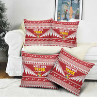 Tonga Rugby Christmas Pillow Cover Mate Maa Tonga Ngatu Pattern - Polynesian Pride
