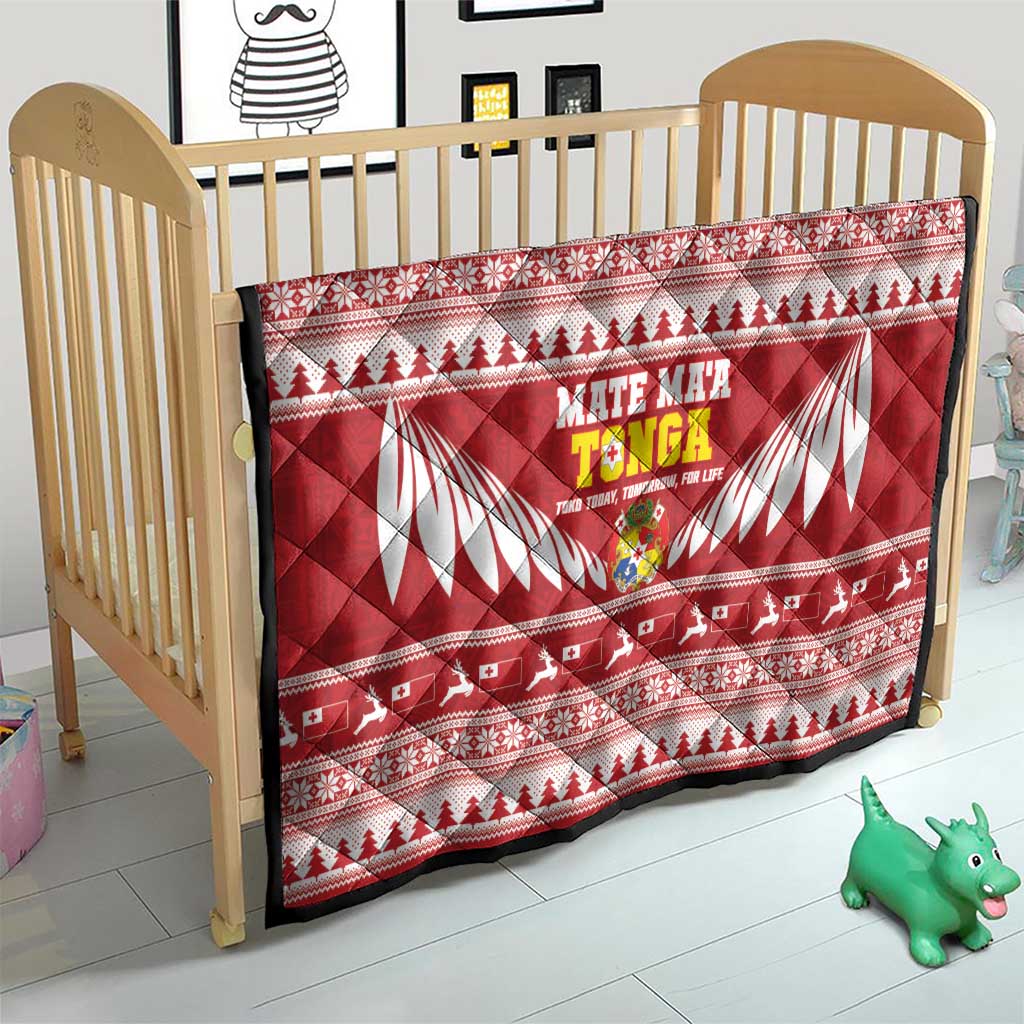 Tonga Rugby Christmas Quilt Mate Maa Tonga Ngatu Pattern - Polynesian Pride
