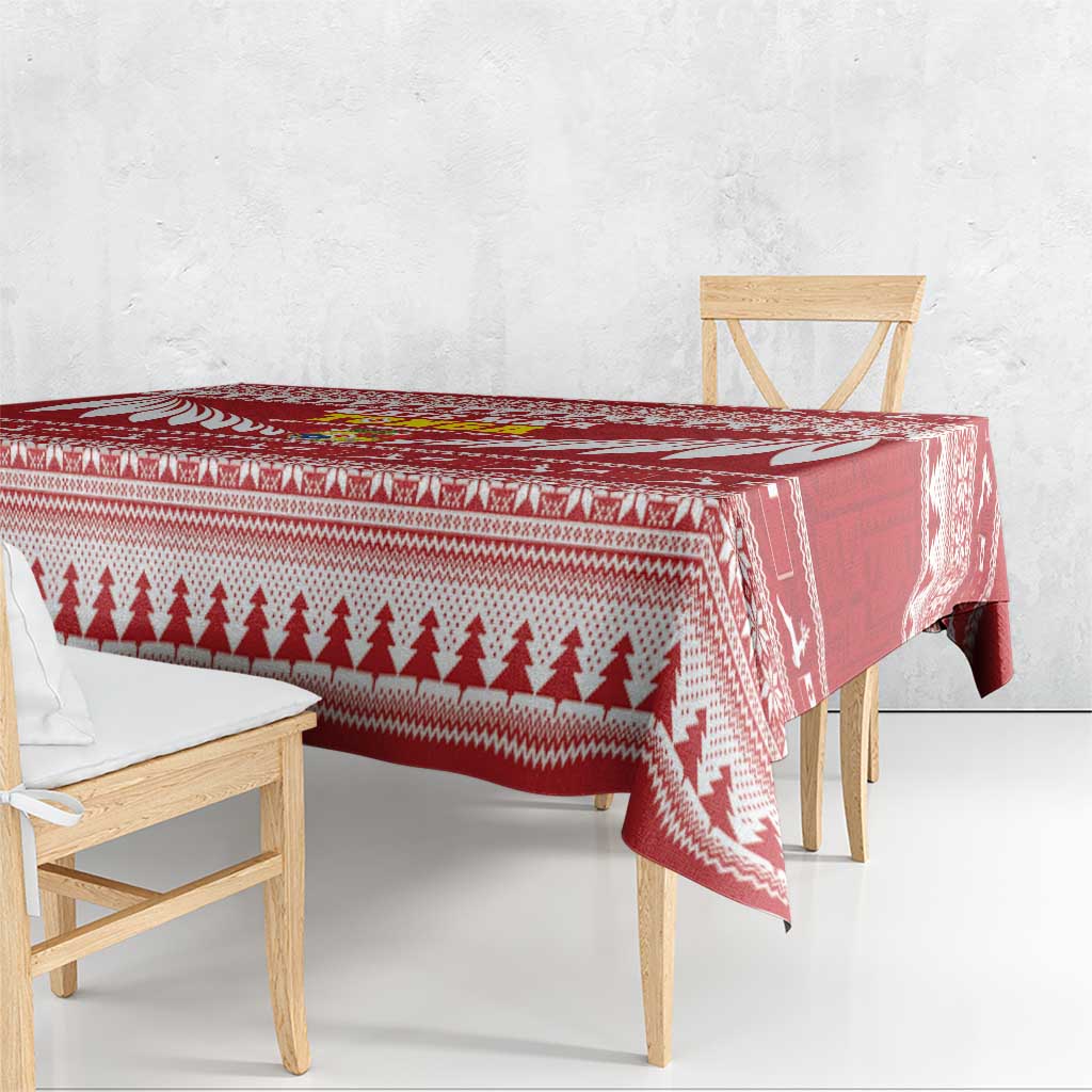 Tonga Rugby Christmas Tablecloth Mate Maa Tonga Ngatu Pattern - Polynesian Pride