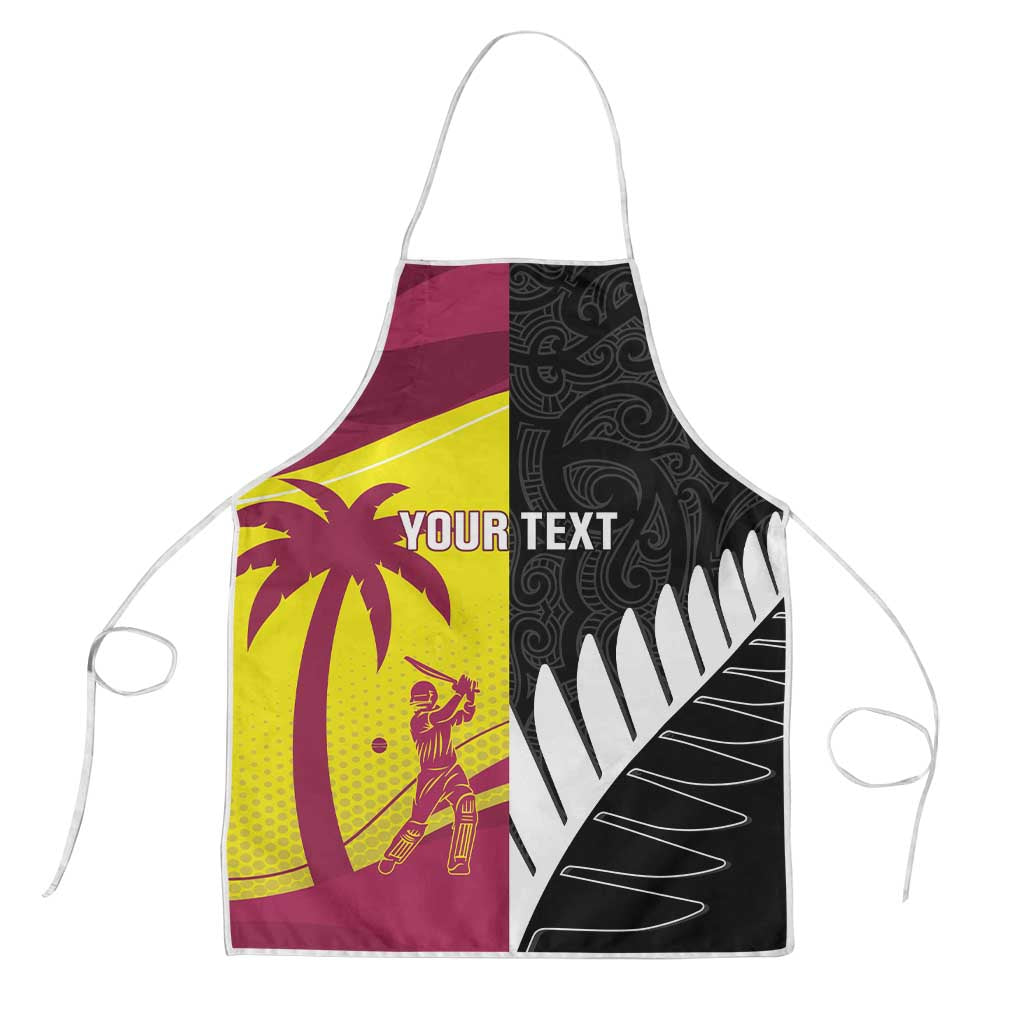 New Zealand and West Indies Cricket Custom Apron Black Cap Windies Together - Polynesian Pride