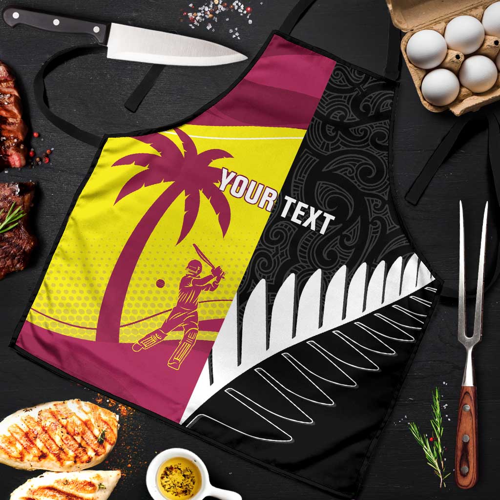 New Zealand and West Indies Cricket Custom Apron Black Cap Windies Together - Polynesian Pride