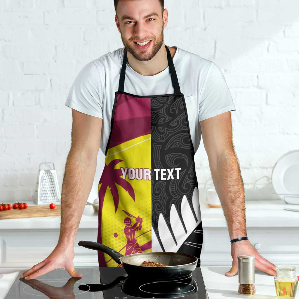 New Zealand and West Indies Cricket Custom Apron Black Cap Windies Together - Polynesian Pride