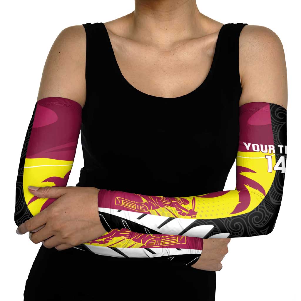 New Zealand and West Indies Cricket Custom Arm Sleeves Black Cap Windies Together - Polynesian Pride
