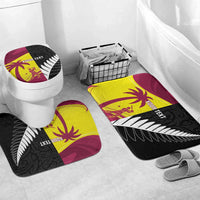 New Zealand and West Indies Cricket Custom Bathroom Set Black Cap Windies Together - Polynesian Pride