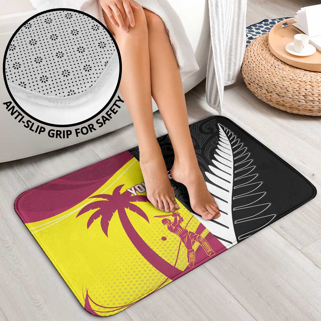 New Zealand and West Indies Cricket Custom Bathroom Set Black Cap Windies Together - Polynesian Pride