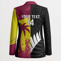 New Zealand and West Indies Cricket Custom Blazer Black Cap Windies Together - Polynesian Pride