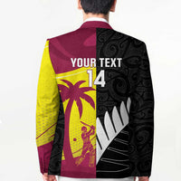 New Zealand and West Indies Cricket Custom Blazer Black Cap Windies Together - Polynesian Pride