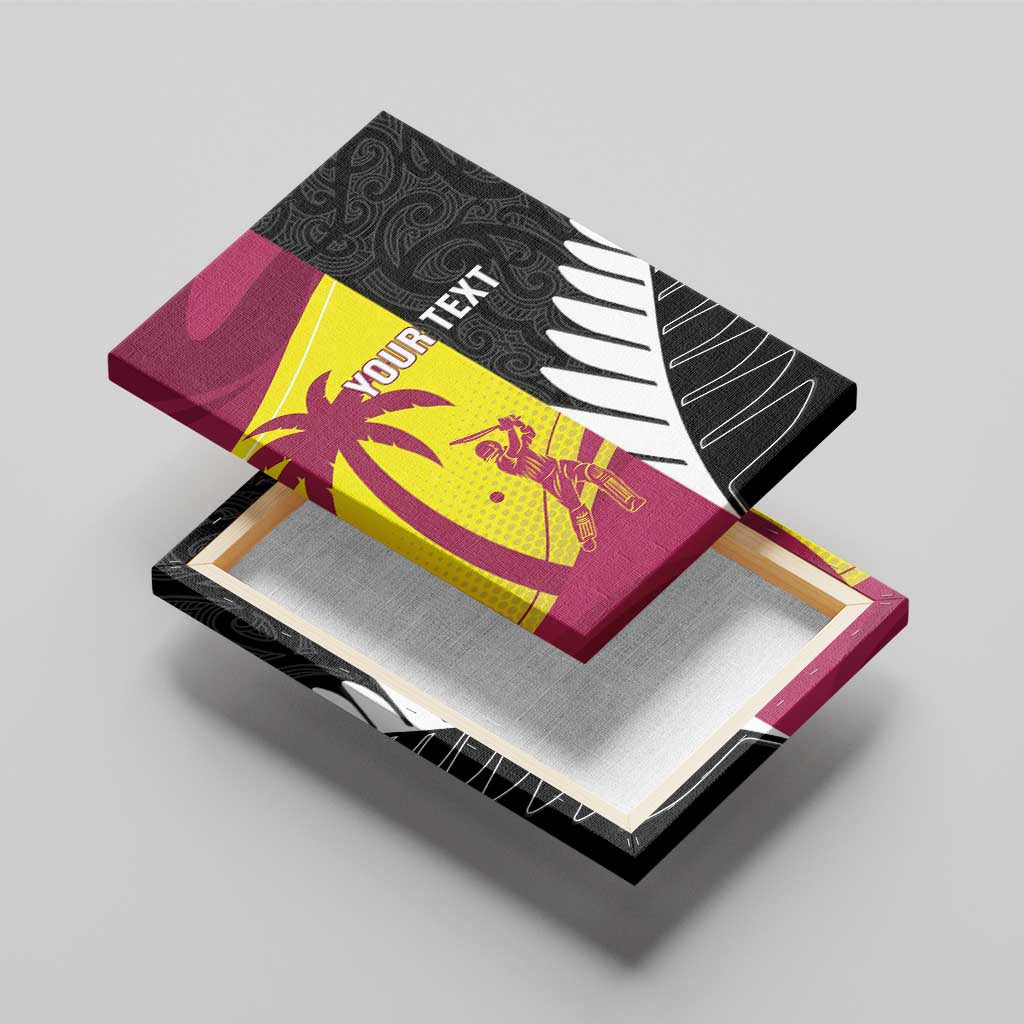 New Zealand and West Indies Cricket Custom Canvas Wall Art Black Cap Windies Together - Polynesian Pride