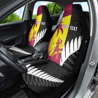 New Zealand and West Indies Cricket Custom Car Seat Cover Black Cap Windies Together - Polynesian Pride