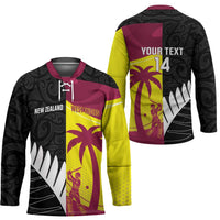 New Zealand and West Indies Cricket Custom Hockey Jersey Black Cap Windies Together - Polynesian Pride