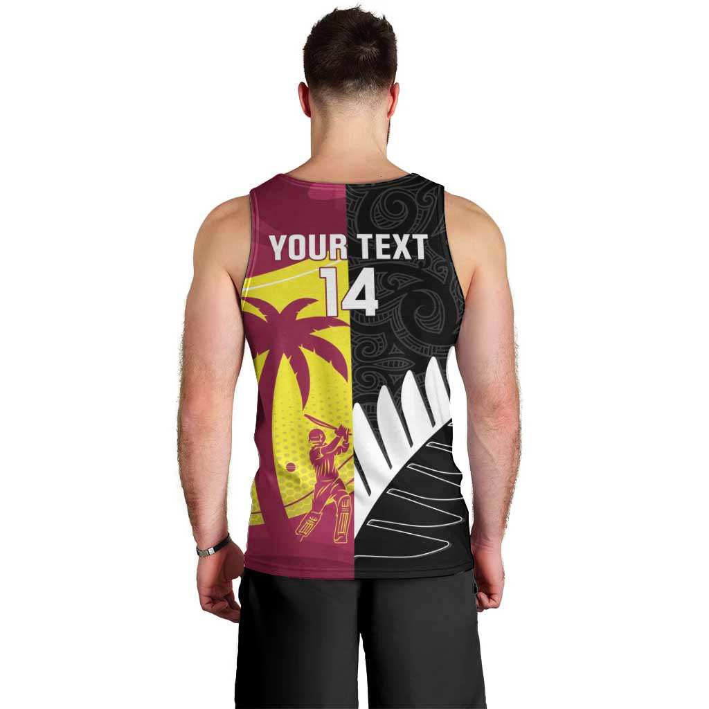 New Zealand and West Indies Cricket Custom Men Tank Top Black Cap Windies Together - Polynesian Pride