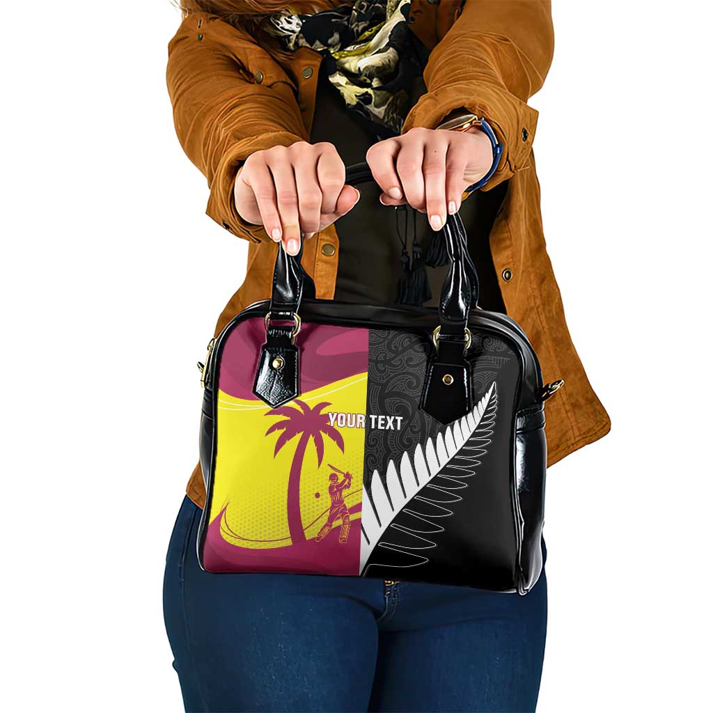 New Zealand and West Indies Cricket Custom Shoulder Handbag Black Cap Windies Together - Polynesian Pride