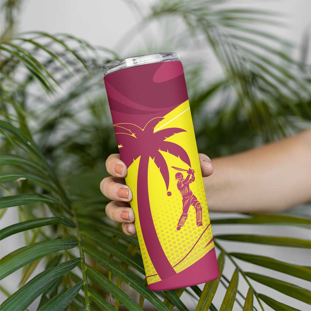 New Zealand and West Indies Cricket Custom Skinny Tumbler Black Cap Windies Together - Polynesian Pride