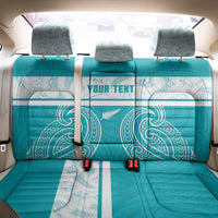New Zealand Silver Fern Cricket Custom Back Car Seat Cover Black Cap Teal Maori Pattern - Polynesian Pride