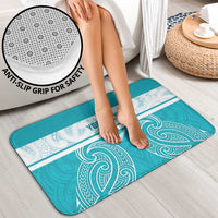 New Zealand Silver Fern Cricket Custom Bathroom Set Black Cap Teal Maori Pattern - Polynesian Pride