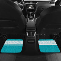 New Zealand Silver Fern Cricket Custom Car Mats Black Cap Teal Maori Pattern - Polynesian Pride