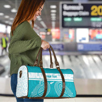 New Zealand Silver Fern Cricket Custom Travel Bag Black Cap Teal Maori Pattern - Polynesian Pride