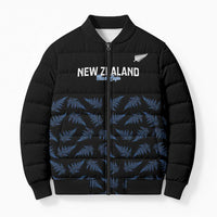 New Zealand Silver Fern Cricket Custom Bomber Puffer Jacket Black Cap T20 Version - Polynesian Pride