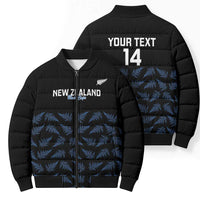 New Zealand Silver Fern Cricket Custom Bomber Puffer Jacket Black Cap T20 Version - Polynesian Pride