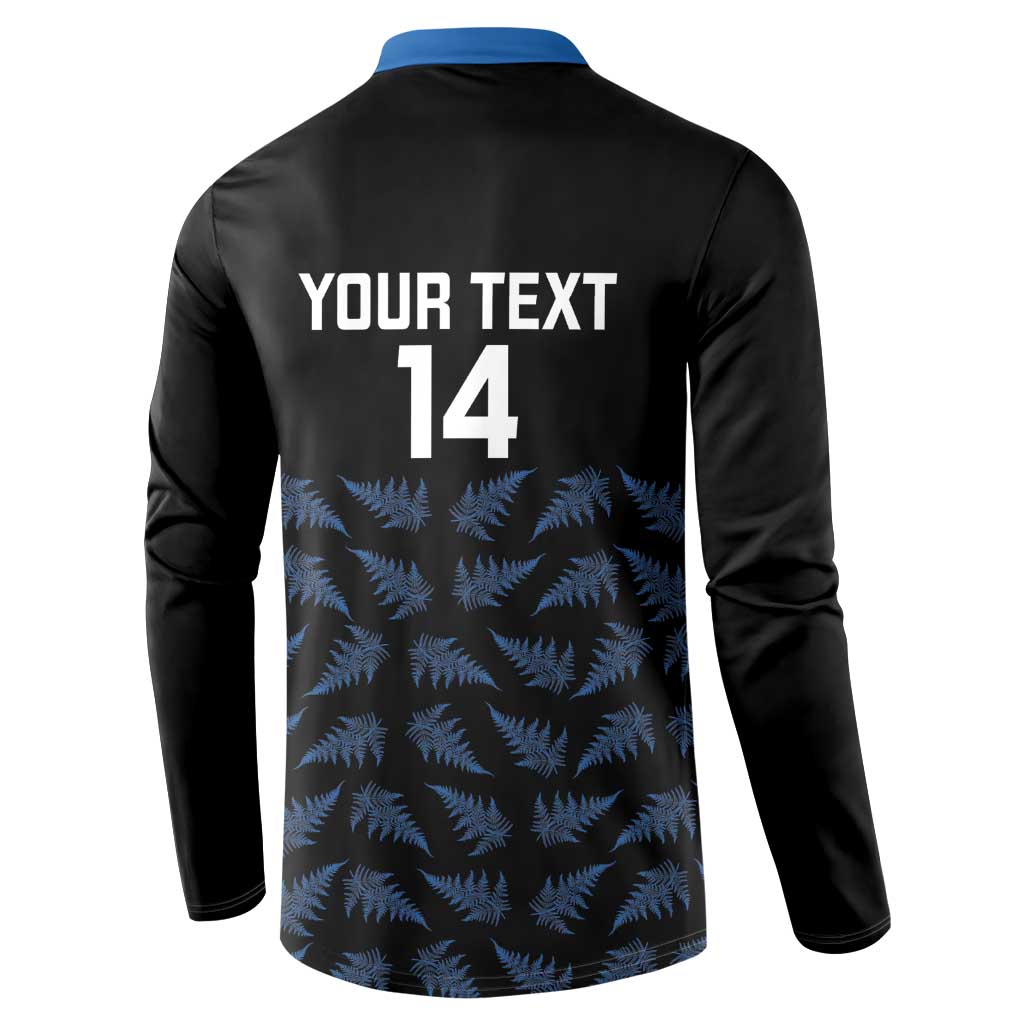 New Zealand Silver Fern Cricket Custom Button Sweatshirt Black Cap T20 Version - Polynesian Pride