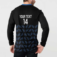 New Zealand Silver Fern Cricket Custom Button Sweatshirt Black Cap T20 Version - Polynesian Pride