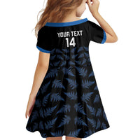 New Zealand Silver Fern Cricket Custom Family Matching Off Shoulder Maxi Dress and Hawaiian Shirt Black Cap T20 Version LT14 - Polynesian Pride