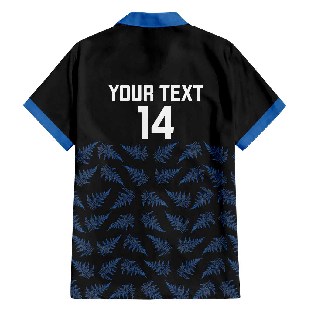 New Zealand Silver Fern Cricket Custom Family Matching Off Shoulder Short Dress and Hawaiian Shirt Black Cap T20 Version LT14 - Polynesian Pride