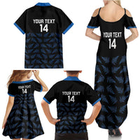New Zealand Silver Fern Cricket Custom Family Matching Summer Maxi Dress and Hawaiian Shirt Black Cap T20 Version LT14 - Polynesian Pride