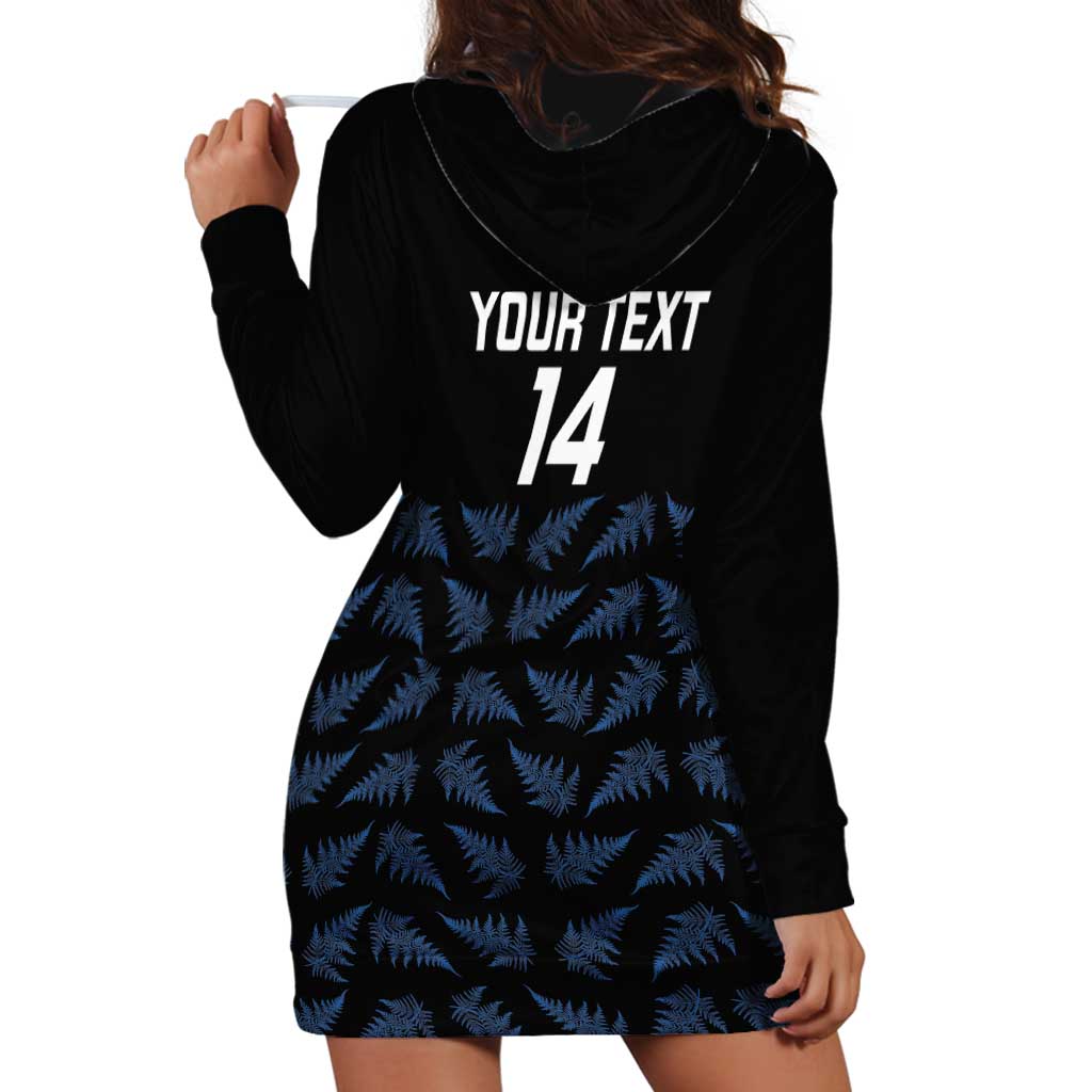 New Zealand Silver Fern Cricket Custom Hoodie Dress Black Cap T20 Version - Polynesian Pride