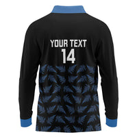 New Zealand Silver Fern Cricket Custom Long Sleeve Polo Shirt Black Cap T20 Version - Polynesian Pride