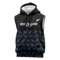 New Zealand Silver Fern Cricket Custom Sleeveless Hoodie Black Cap T20 Version - Polynesian Pride