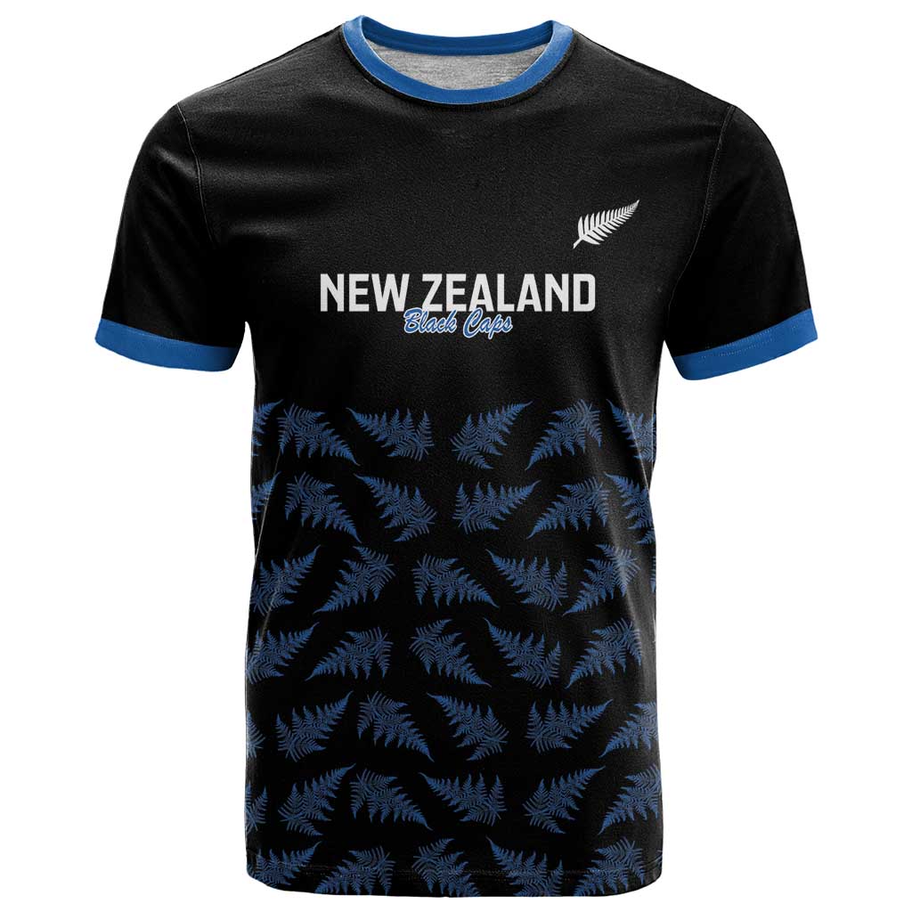 New Zealand Silver Fern Cricket Custom T Shirt Black Cap T20 Version - Polynesian Pride