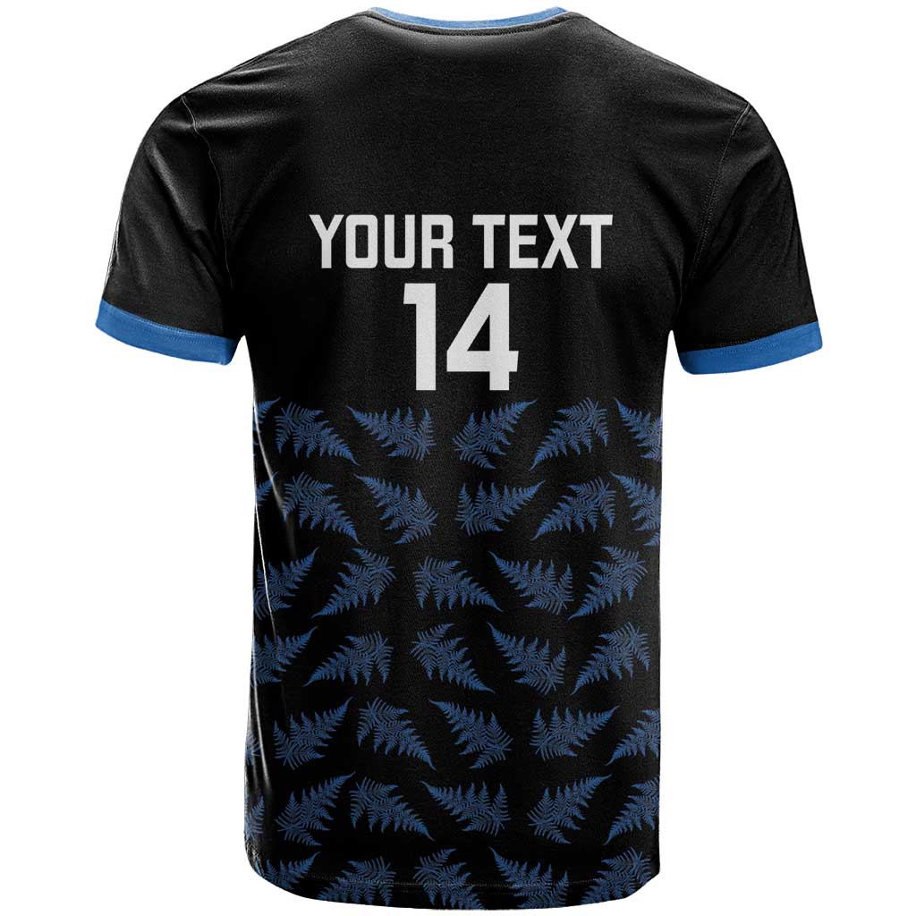 New Zealand Silver Fern Cricket Custom T Shirt Black Cap T20 Version - Polynesian Pride