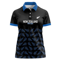New Zealand Silver Fern Cricket Custom Women Polo Shirt Black Cap T20 Version - Polynesian Pride