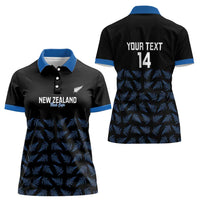 New Zealand Silver Fern Cricket Custom Women Polo Shirt Black Cap T20 Version - Polynesian Pride