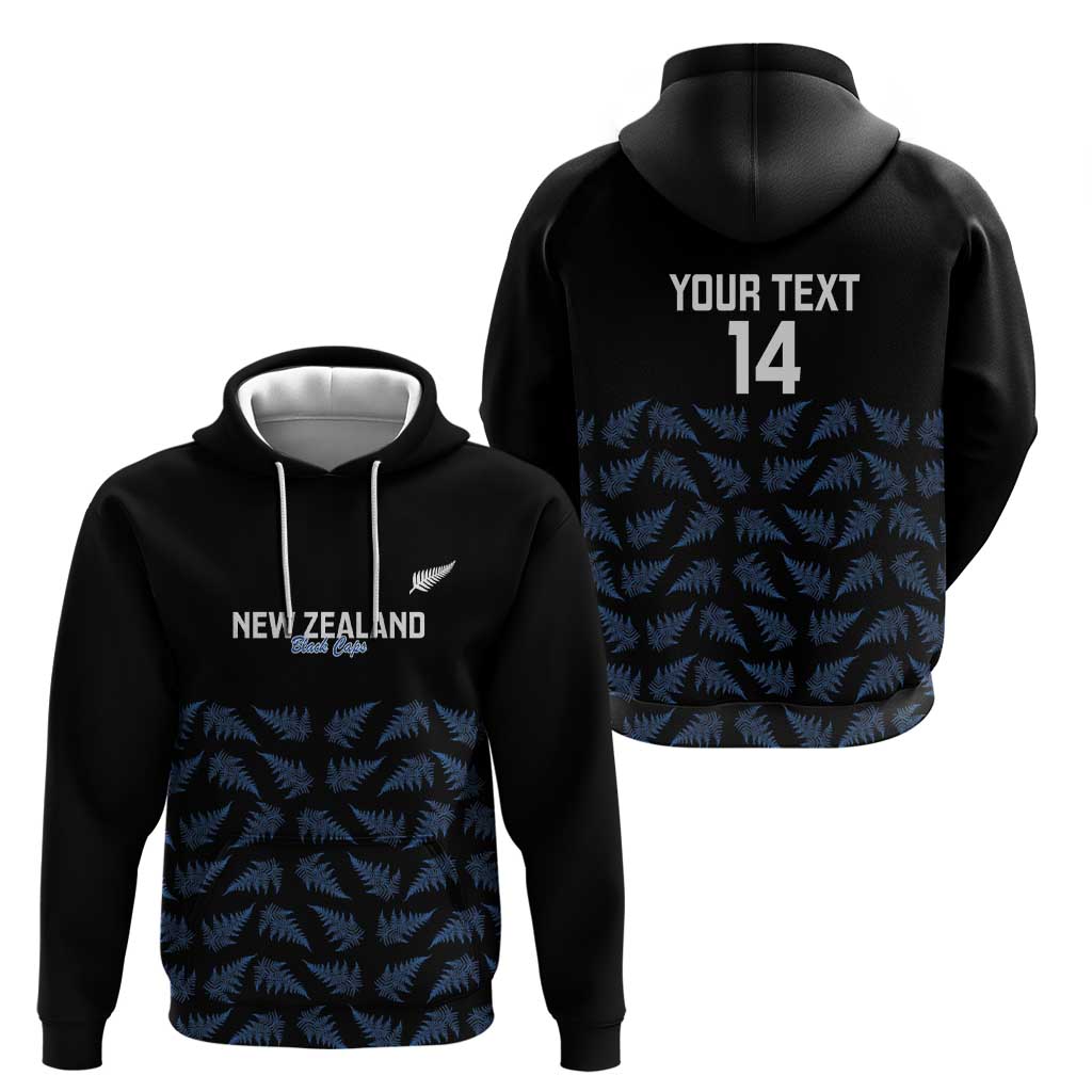 New Zealand Silver Fern Cricket Custom Zip Hoodie Black Cap T20 Version - Polynesian Pride