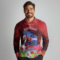 Ayiti-Cheri Independence Day Long Sleeve Polo Shirt Land of High Mountains