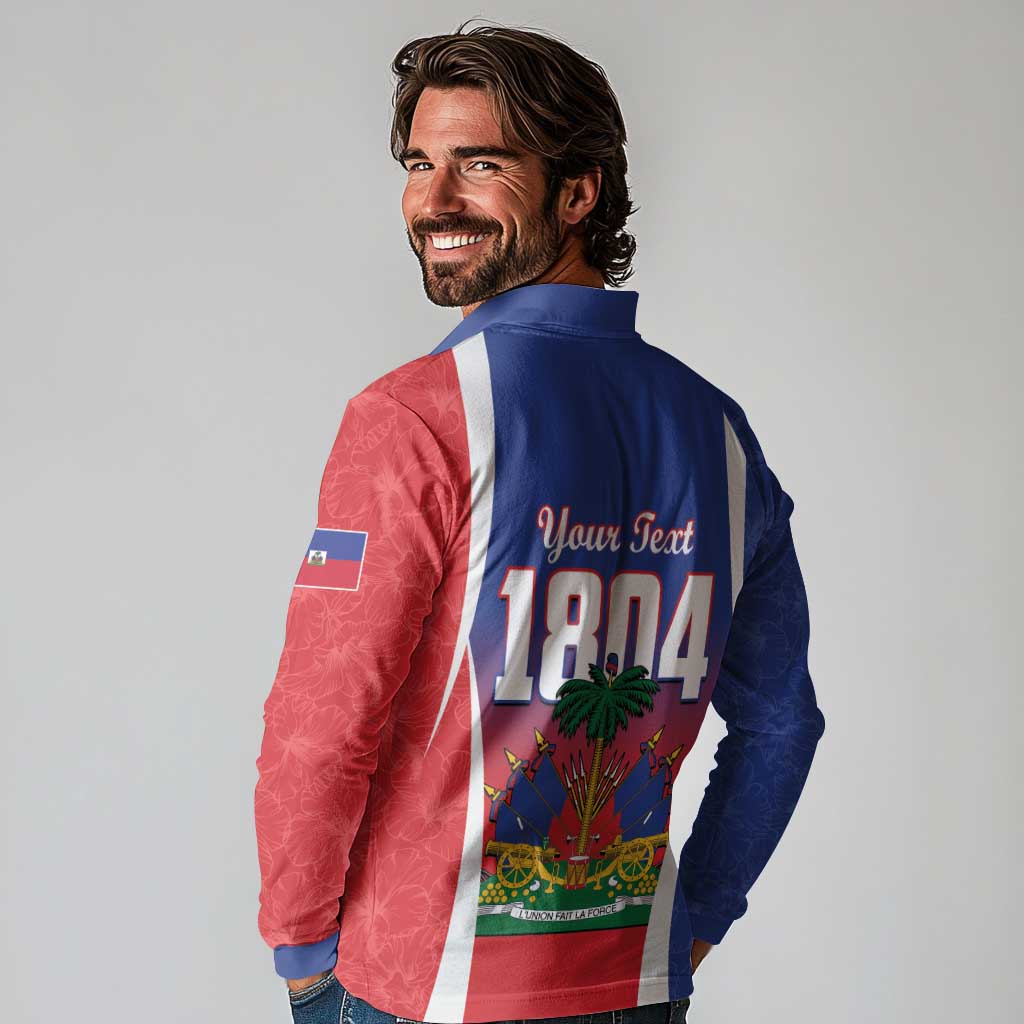 Personalized Haiti 1804 Long Sleeve Polo Shirt Happy 221st Independence Anniversary