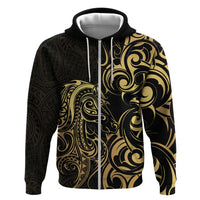 Gold And Black Aoteara Horse Racing Hoodie NZ Maori Pattern