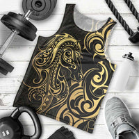 Gold And Black Aoteara Horse Racing Men Tank Top NZ Maori Pattern